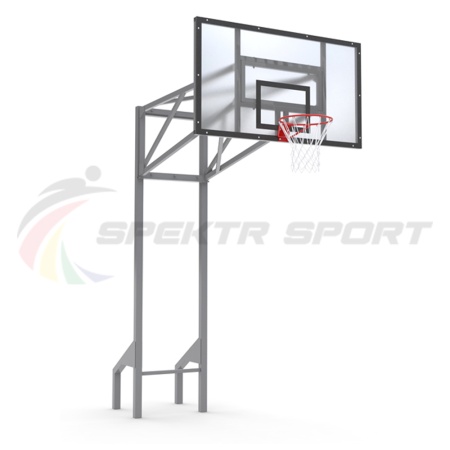 Купить Стойка баскетбольная уличная усиленная со щитом из оргстекла, кольцом и сеткой SP D 413 в Макарове 