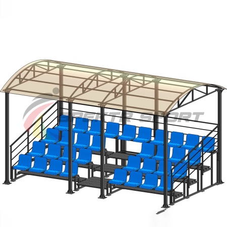 Купить Трибуна для зрителей 4 ряда на 34 места с навесом и перилами в Макарове 